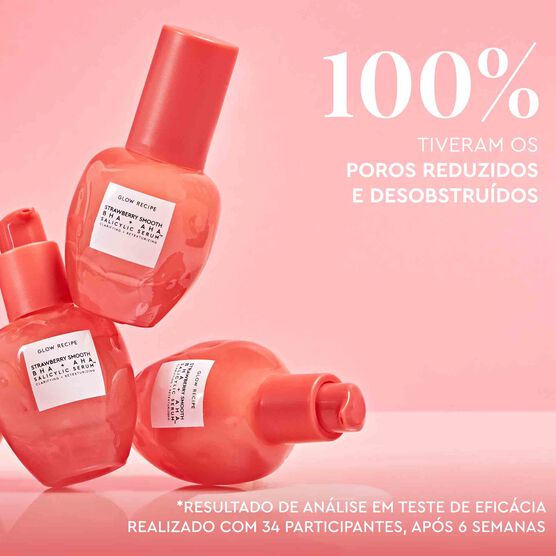SÉRUM UNIFORMIZADOR COM ÁCIDO SALICILICO GLOW RECIPE STRAWBERRY BHA+AHA