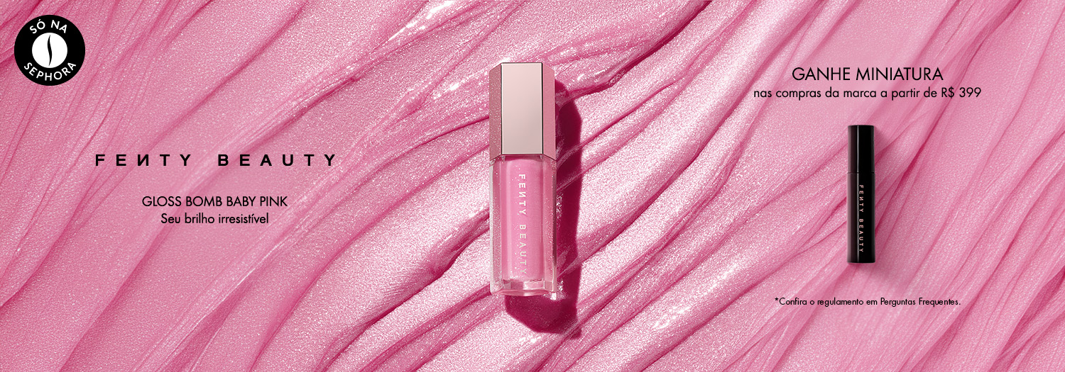 Fenty Beauty - GLOSS BOMB BABY PINK. Ganhe miniatura nas compras da marca a partir de R$ 399