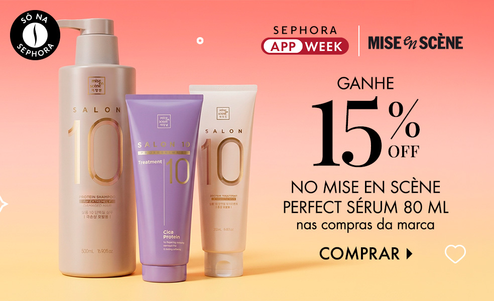 Mise en Scène | Ganhe 15% OFF no Óleo Capilar Mise en Scène Perfect Sérum 80ml nas compras da marca Salon 10