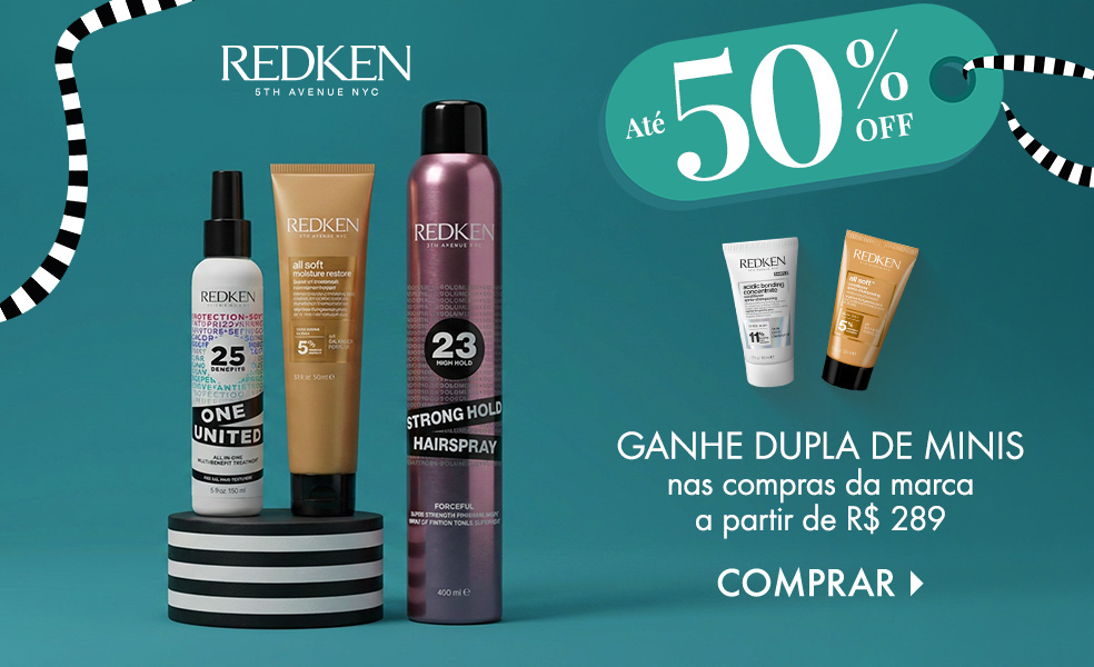 Redken | Ganhe dupla de minis nas compras da marca a partir de R$ 289