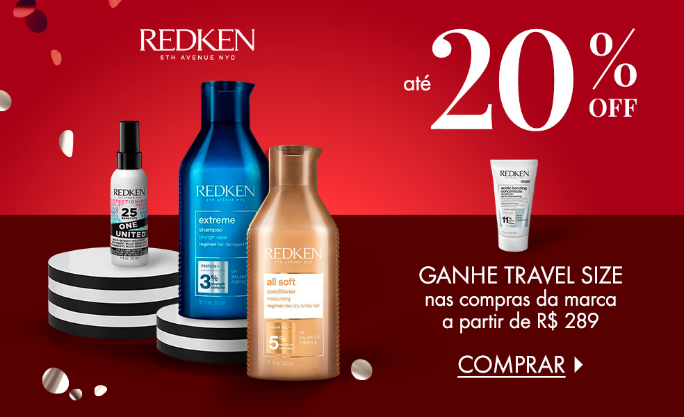 Redken | Ganhe travel size nas compras da marca a partir de R$ 289