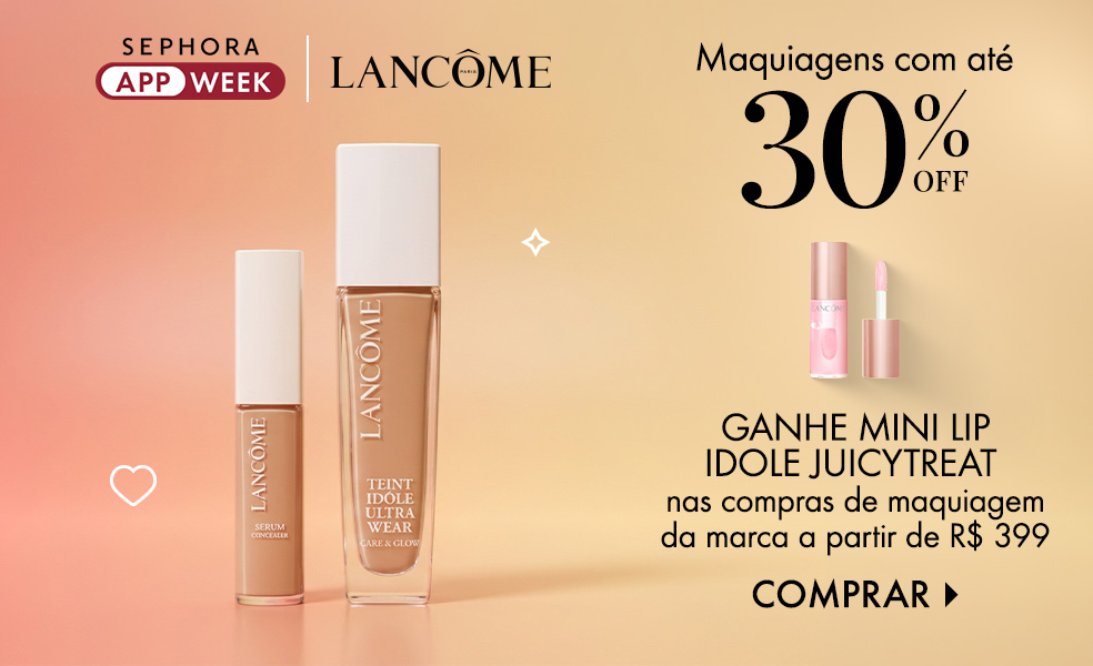 Lancôme | Ganhe mini Lip Idole JuicyTreat nas compras de maquiagem da marca a partir de R$ 399