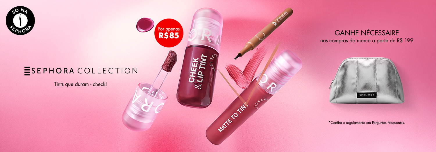 Sephora Collection | Check Lip Tint + Lip Tint Felt Liner + Matte To Tint - Tints que duram - check! + Ganhe nécessaire nas compras da marca a partir de R$ 199