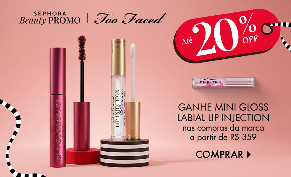Too Faced | Ganhe mini Gloss labial Lip Injection nas compra acima de 359