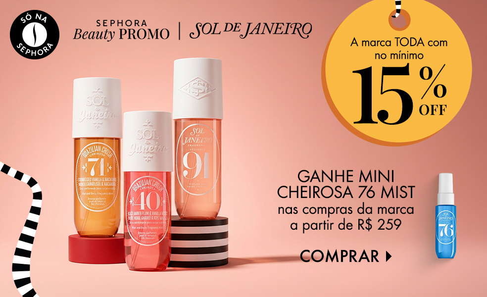 Sol de Janeiro | Ganhe mini cheirosa 76 mist 30ml nas compras da marca a partir de R$ 259