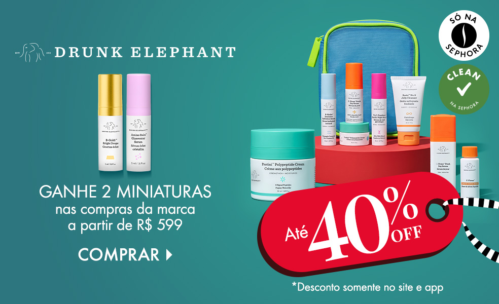 Drunk Elephant | Ganhe 2 miniaturas nas compras da marca a partir de R$ 599