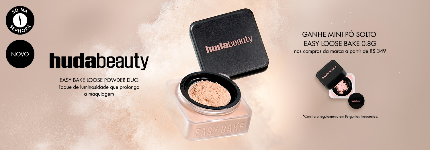 Huda Beauty Ganhe pó solto nas compras a partir de R$ 349