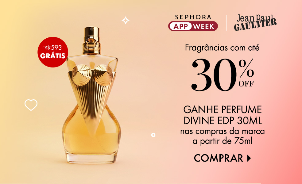 Jean Paul Gaultier | __SÓ NO APP__ Ganhe Perfume Divine EDP 30ml nas compras da marca a partir de 75ml