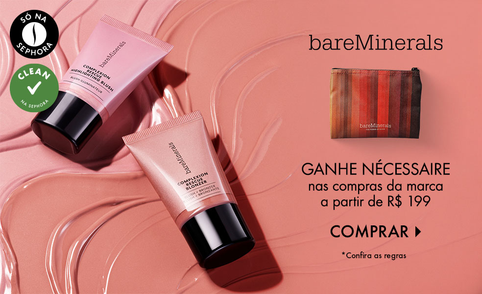 bareMinerals | Ganhe nécessaire nas compras da marca a partir de R$ 199