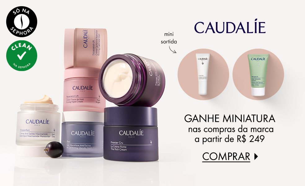 Caudalie |  Ganhe miniatura nas compras da marca a partir de R$ 249
